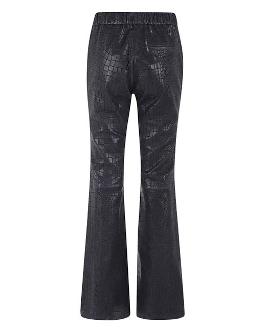 Enes Blue Croc-Embossed Pants