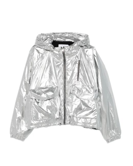 IRO メタリック フーデッドジャケット White