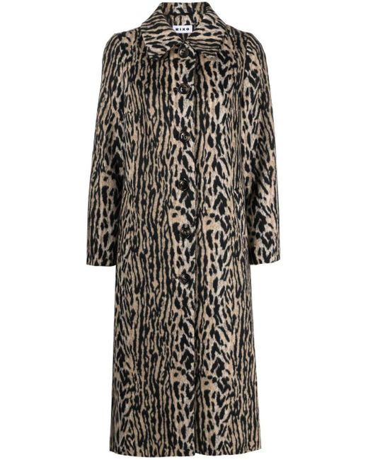 Rixo Brown Milly Leopard Print Coat
