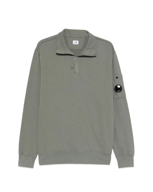 C P Company Gray C. P. Company Half-Zip Lens Sweatshirt For for men