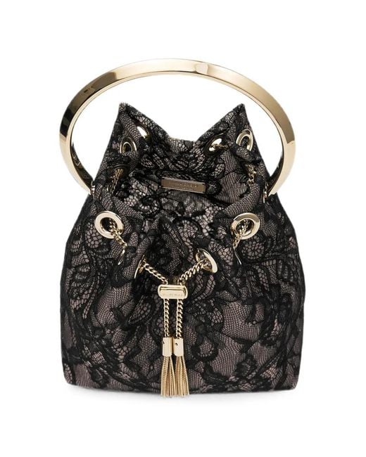 Jimmy Choo Black Bon Bon Bucket Bag