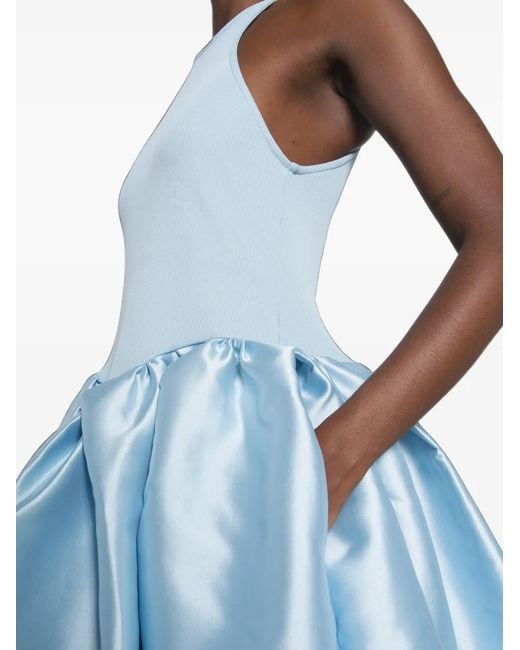 Marques'Almeida Blue Panelled Bubble-Skirt Dress