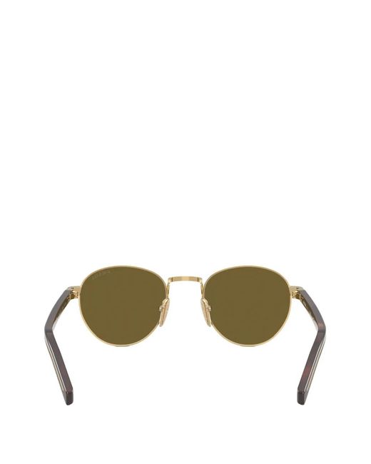 Prada Green Round-Frame Logo-Plaque Sunglasses
