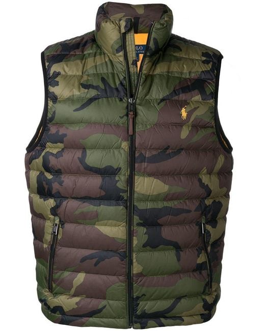 Polo Ralph Lauren Camouflage Print Gilet in Green for Men Lyst UK