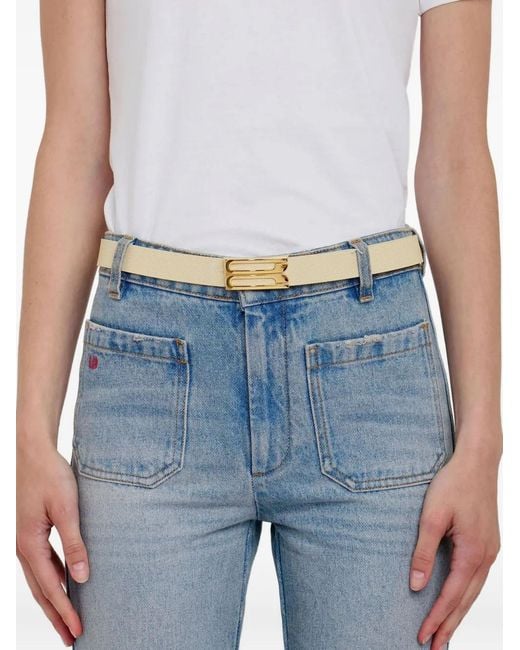 Victoria Beckham White Buckle Belt