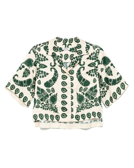 Sandro Green Hemd Mit Blumen-Print