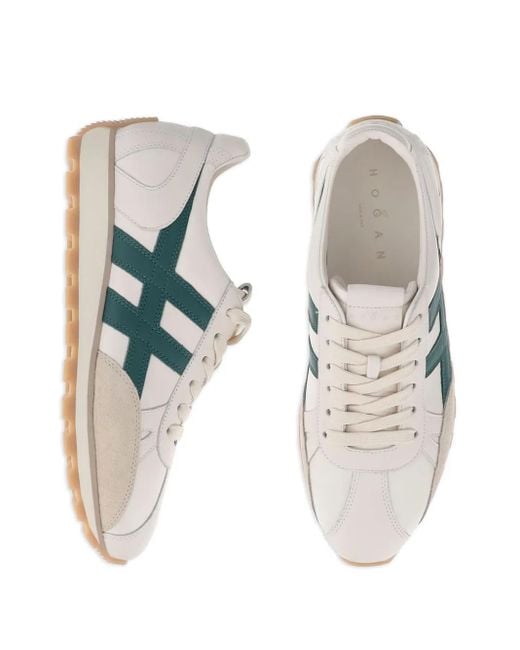 Hogan Natural Leather Lace-Up Trainers for men
