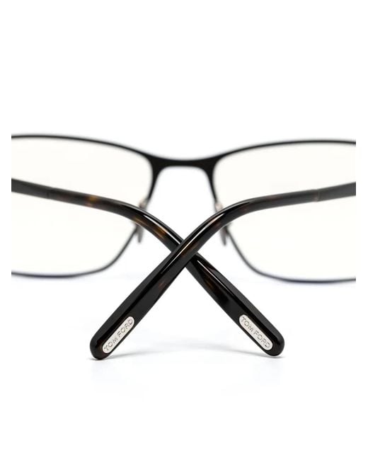 Tom Ford Black T-Hinge Rectangle-Frame Glasses