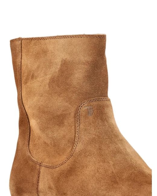 Tod's Brown Suede Side-Zip Ankle Boots for men