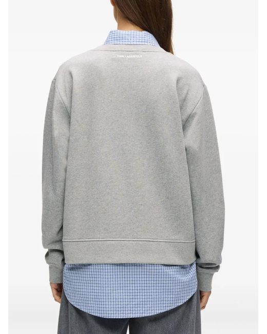 Karl Lagerfeld Gray Ikon Layered Sweatshirt