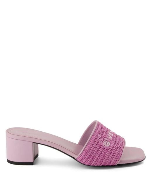 Givenchy Pink 45Mm 4G Raffia Sandals