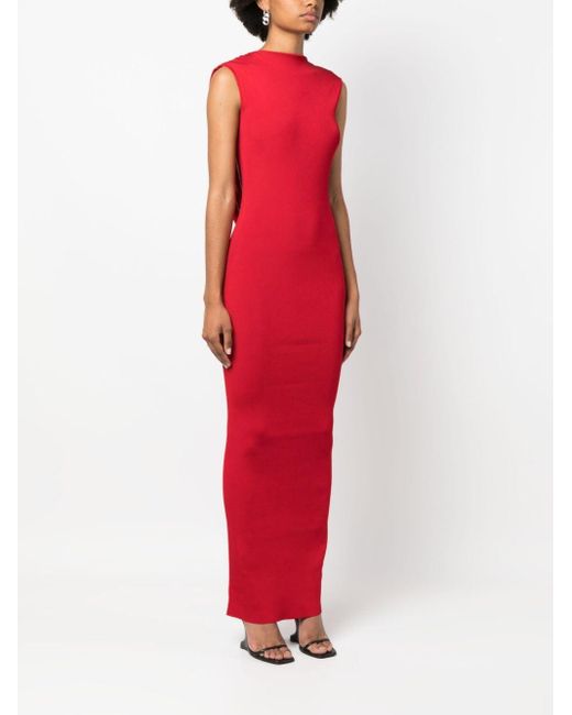 Givenchy Red Draped Open-back Maxi Dress