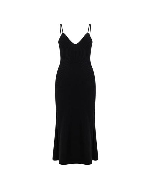 Alberta Ferretti Black V-Neck Maxi Dress