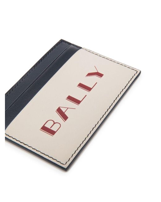 Bally Natural Slogan-print Leather Cardholder for men