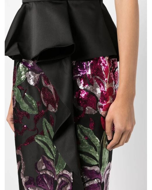 Marchesa Black Sequin-Embellishment Dress