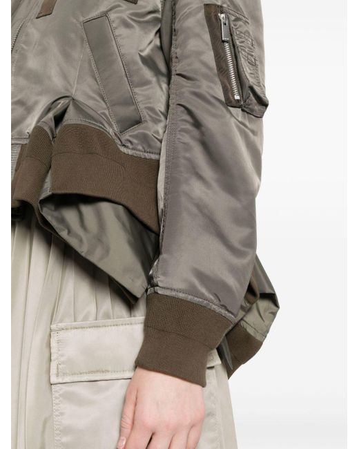 Sacai Gray Draped Bomber Jacket