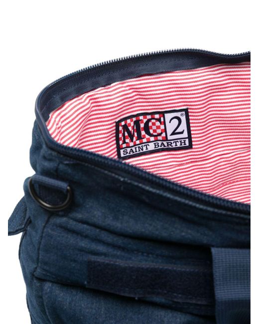 Mc2 Saint Barth Blue Shoulder-strap Denim Backpack for men