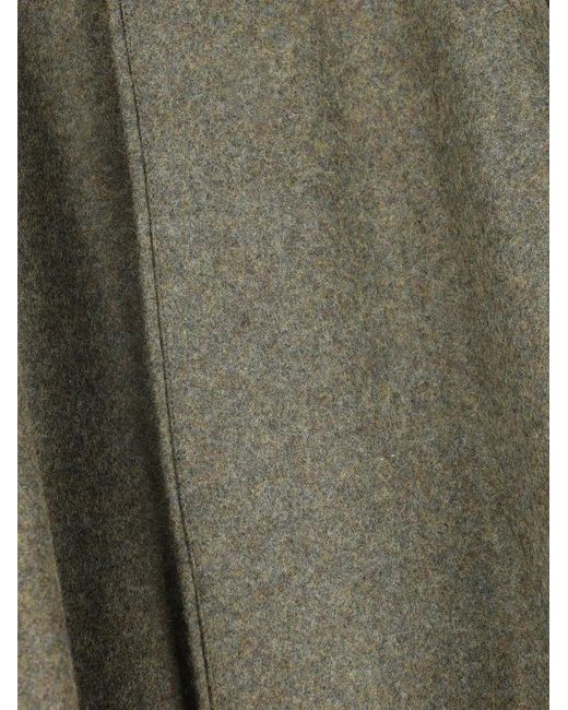 Il tabarro Green Single-Breasted Virgin-Wool Cape