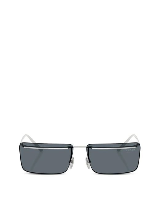Prada Gray Rectangle-Frame Sunglasses for men