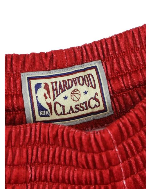 Mitchell & Ness Red Logo-Print Shorts for men