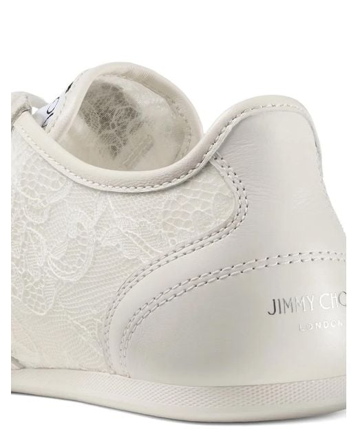 Jimmy Choo White Lace Sunny Sneakers