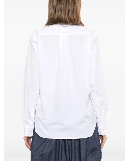 COMME DES GARÇON BLACK White Peter Pan Collar Shirt