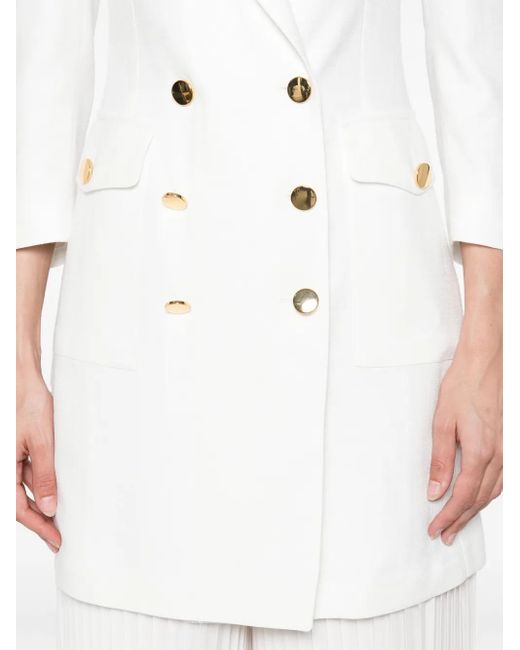 Tagliatore White Double-Breasted Coat