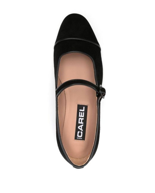 CAREL PARIS Black Corail Suede Ballerina Shoes