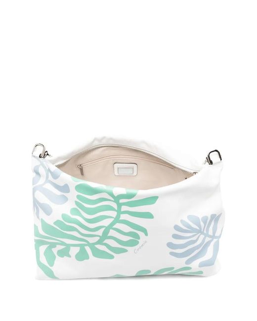 Cromia Blue Noa Leaf-Print Tote Bag