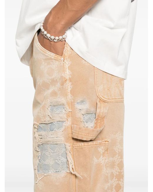 メンズ Amiri Distressed Straight-leg Jeans Natural