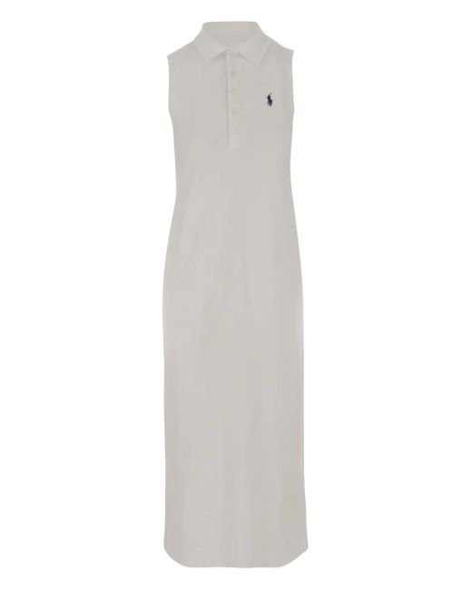 Abito Midi Polo Pony di Polo Ralph Lauren in White