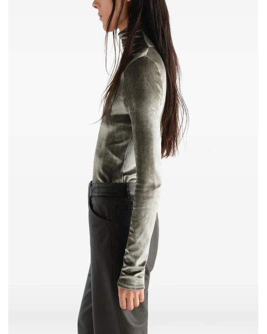 Lemaire Green Fitted Stand-Collar Top