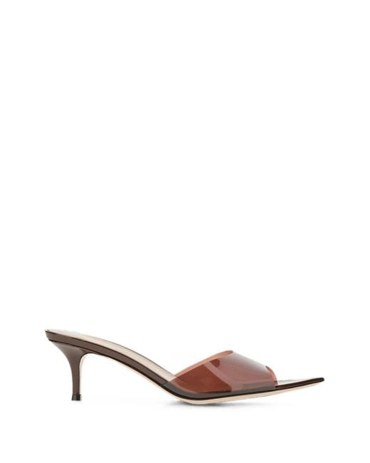 Gianvito Rossi Brown Sandales Elle À Design Transparent