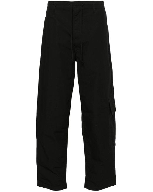 Pantaloni A-Side Tuck a gamba ampia di Yohji Yamamoto in Black da Uomo