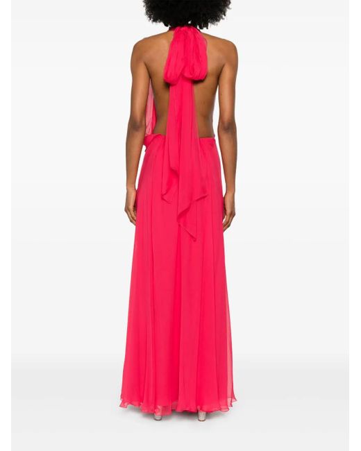 Alberta Ferretti ホルターネック マキシドレス Pink