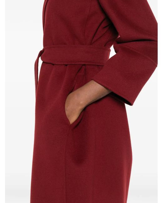 Max Mara Red Belted Coats