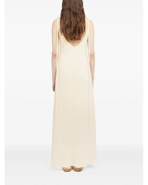 Alanui White Finets Tied-Strap Side-Split Maxi Dress