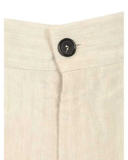Barena White Ida Herringbone Trousers