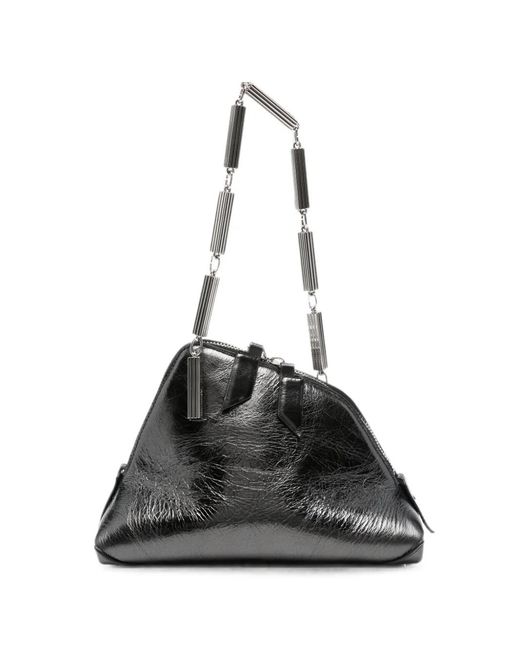 The Attico Black La Scala Metallic-Effect Chain-Link Tote Bag