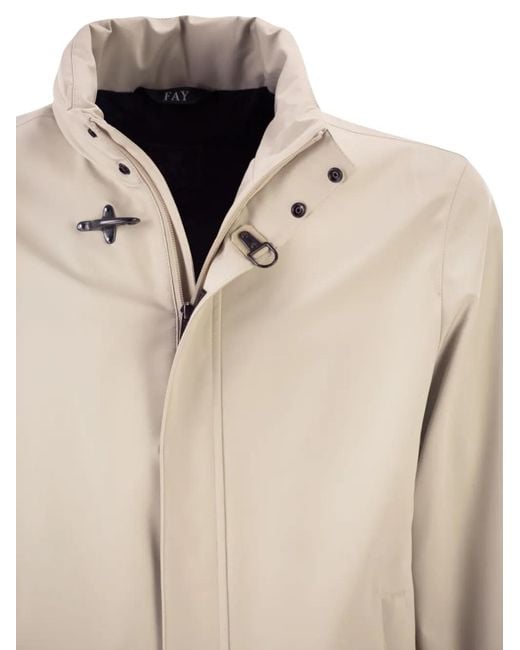 Fay Natural Hood Bomber Jacket for men