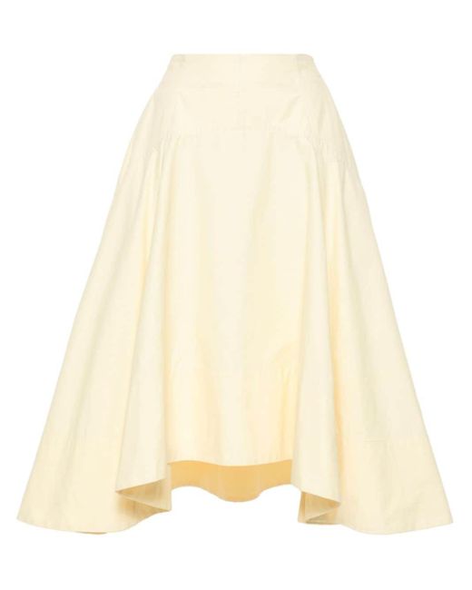 Cotton A-Line skirt Bottega Veneta en coloris Natural