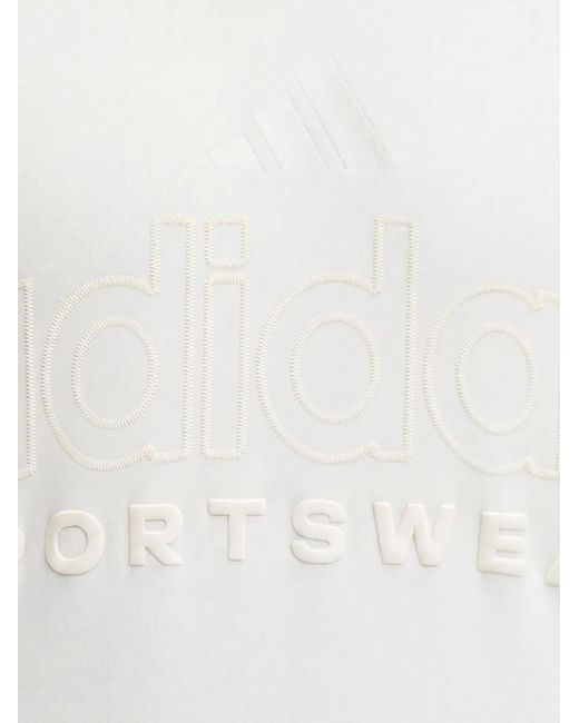 Adidas White Logo-Embossed Hoodie for men