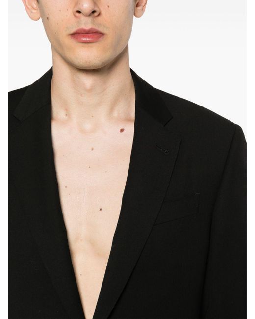 Giorgio Armani Black Twill Virgin-wool Suit for men
