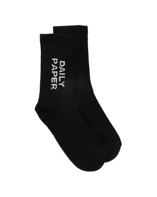Daily Paper Black Logo-Print Socks for men