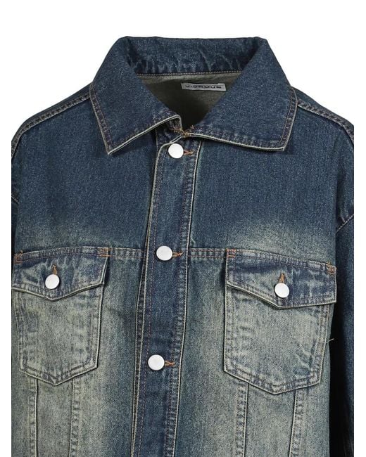 VIVAMUS Blue Lace-Embellished Denim Jacket