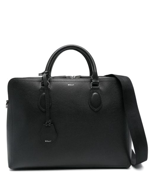 Bally Black Capitol Leather Top-Handle Briefcase for men