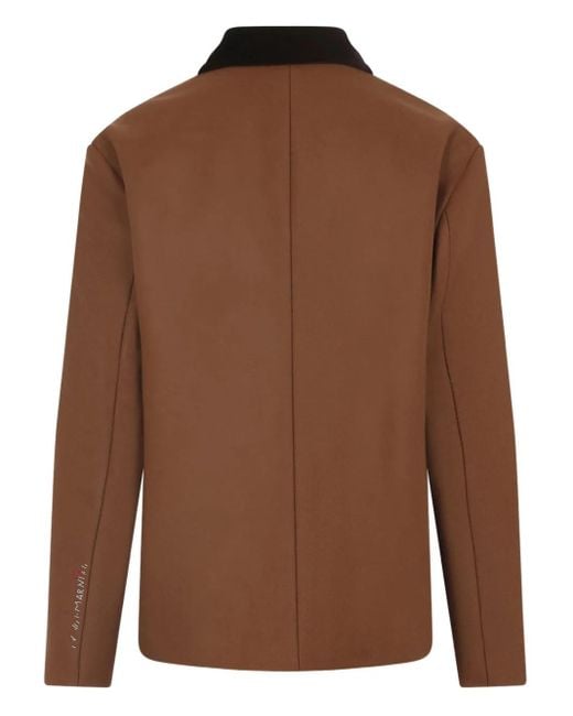 Marni Brown Textured-Collar Pocket Jacket for men