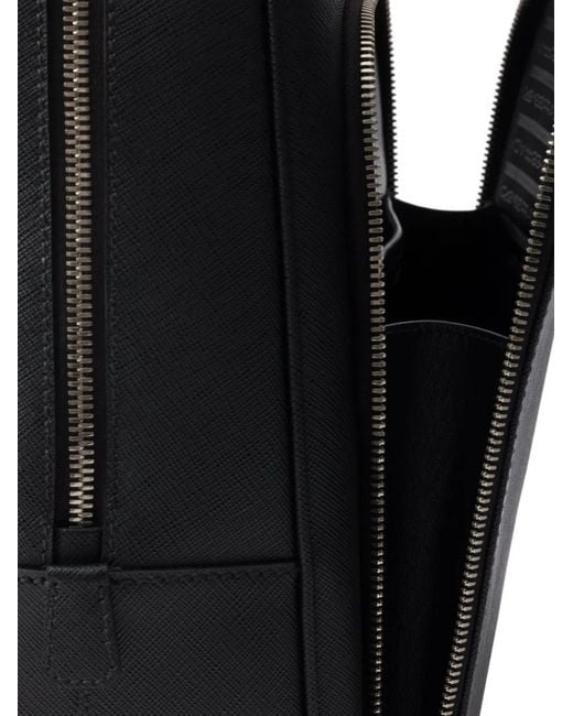 Prada Black Saffiano Leather Compact Backpack for men