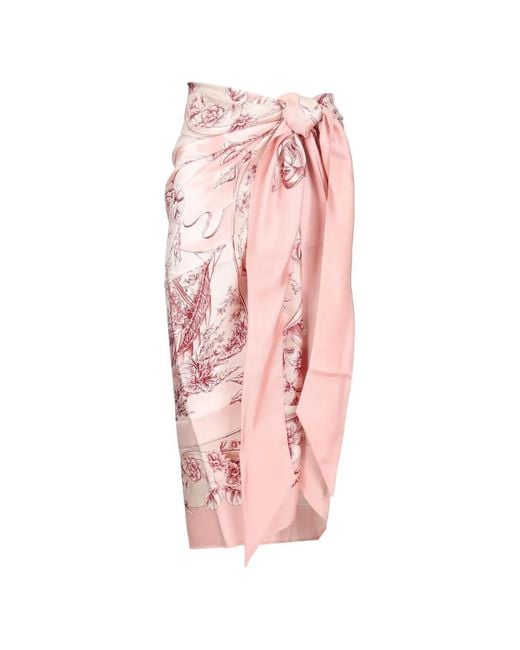 Ferragamo Pink Voyage-Print Silk Pareo