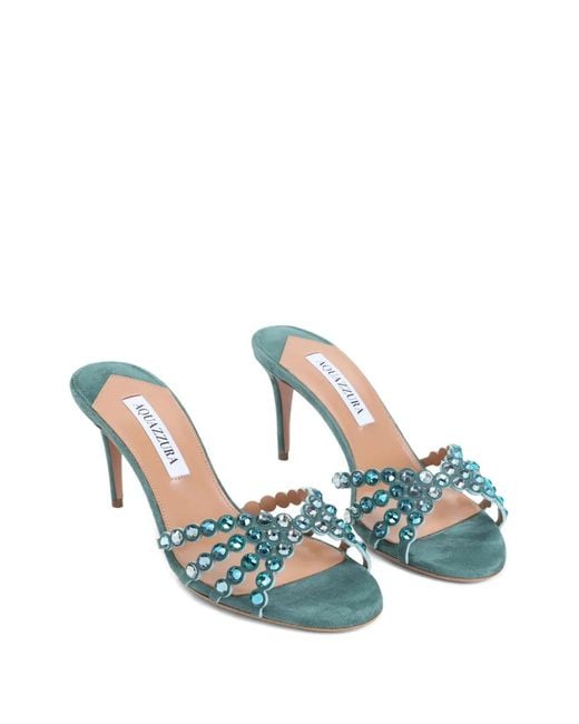 Aquazzura Metallic 75mm Tequila Mules